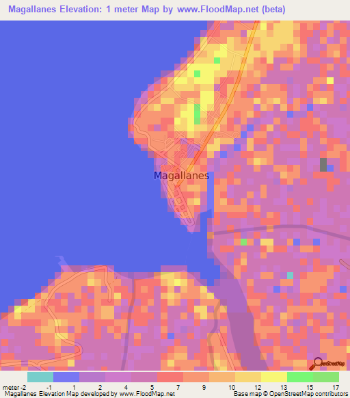 Magallanes,Philippines Elevation Map