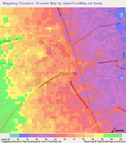 Magalang,Philippines Elevation Map
