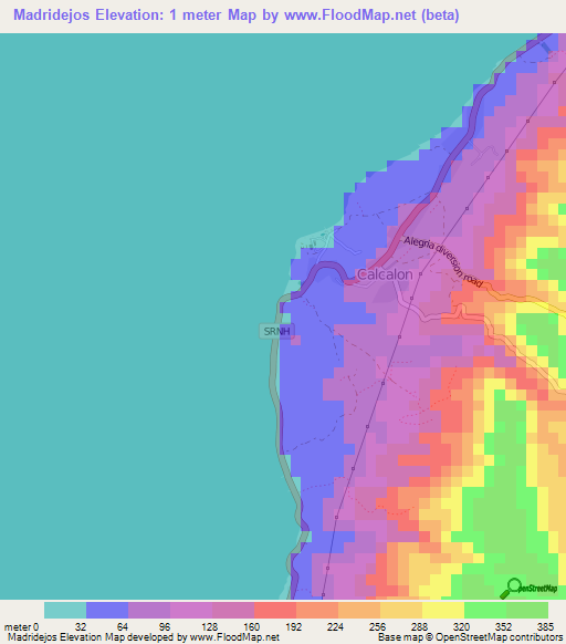 Madridejos,Philippines Elevation Map