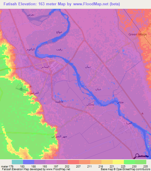 Fatisah,Syria Elevation Map