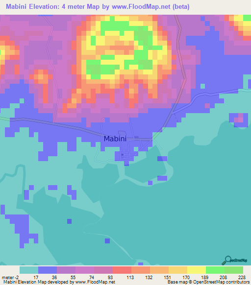 Mabini,Philippines Elevation Map