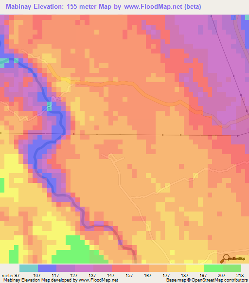 Mabinay,Philippines Elevation Map