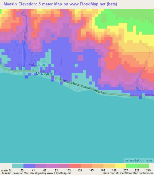 Maasin,Philippines Elevation Map