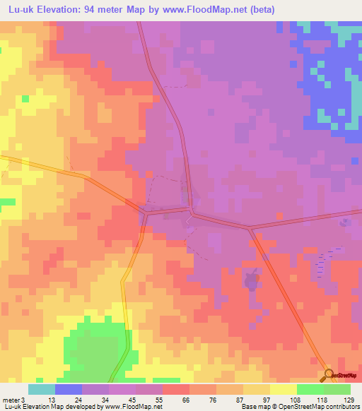 Lu-uk,Philippines Elevation Map