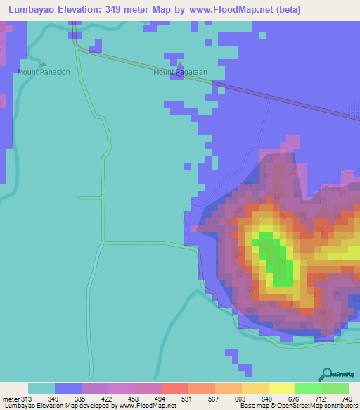 Lumbayao,Philippines Elevation Map
