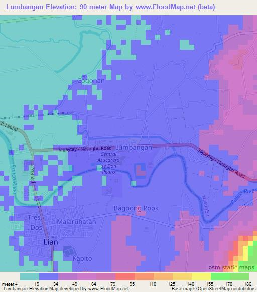 Lumbangan,Philippines Elevation Map