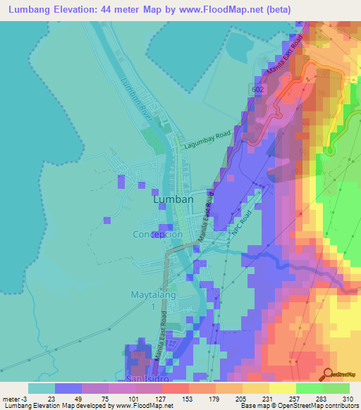 Lumbang,Philippines Elevation Map