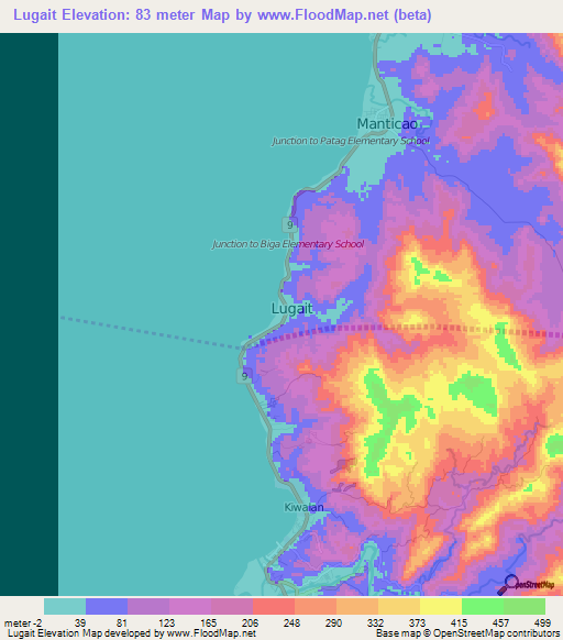 Lugait,Philippines Elevation Map