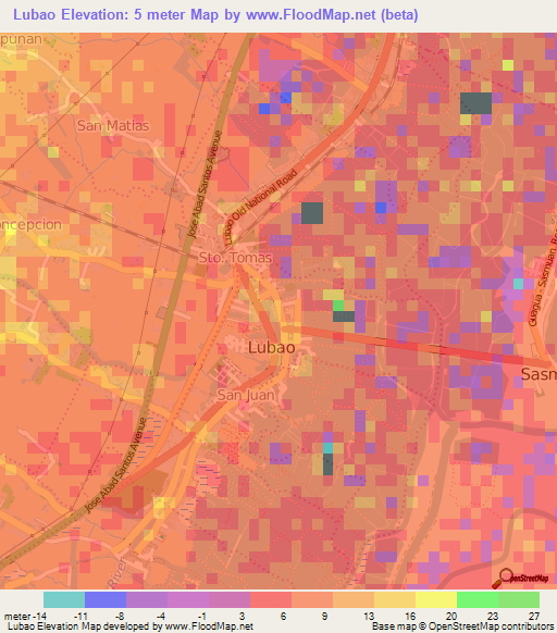 Lubao,Philippines Elevation Map