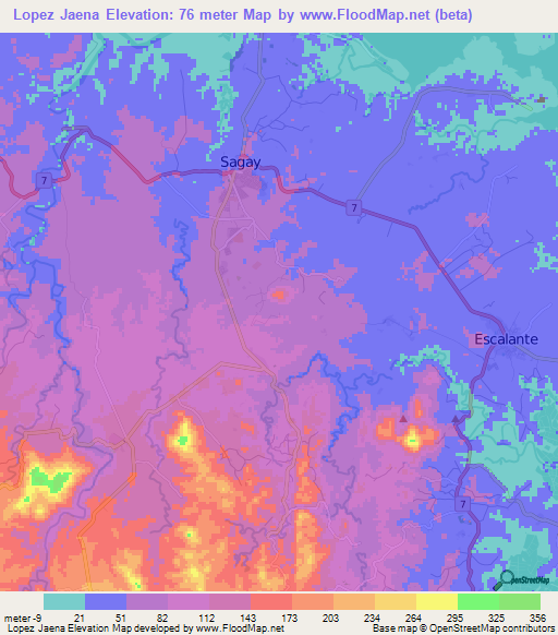 Lopez Jaena,Philippines Elevation Map