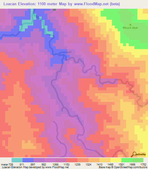 Loacan,Philippines Elevation Map