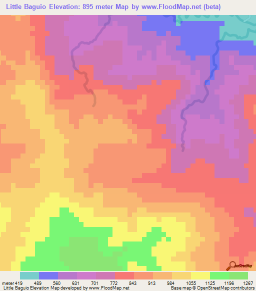 Little Baguio,Philippines Elevation Map