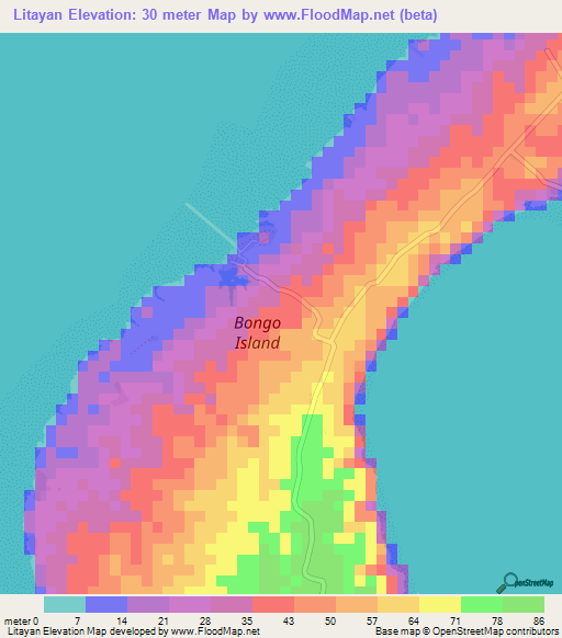 Litayan,Philippines Elevation Map