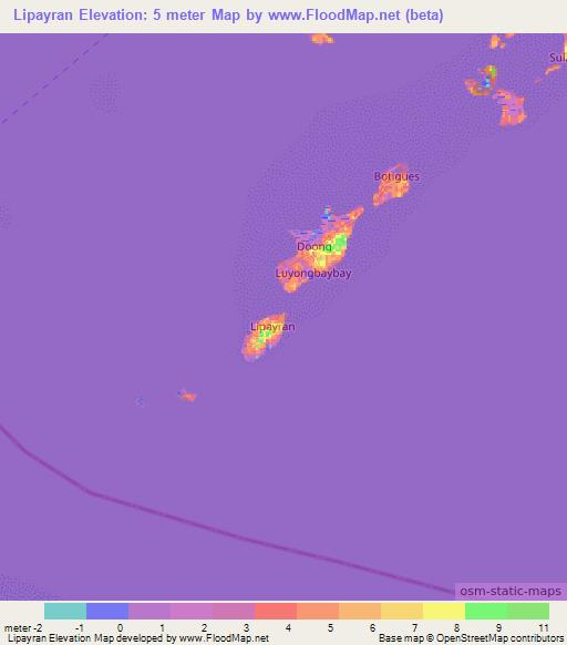 Lipayran,Philippines Elevation Map