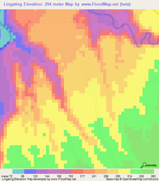 Lingating,Philippines Elevation Map
