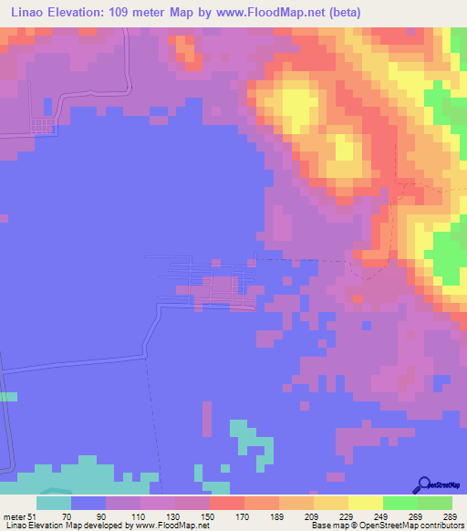 Linao,Philippines Elevation Map