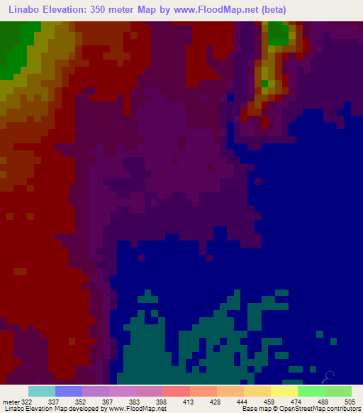 Linabo,Philippines Elevation Map