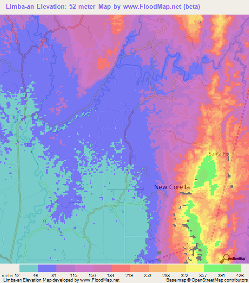 Limba-an,Philippines Elevation Map