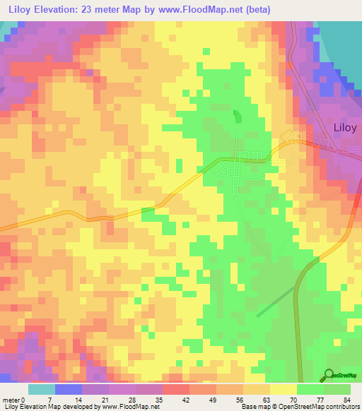 Liloy,Philippines Elevation Map