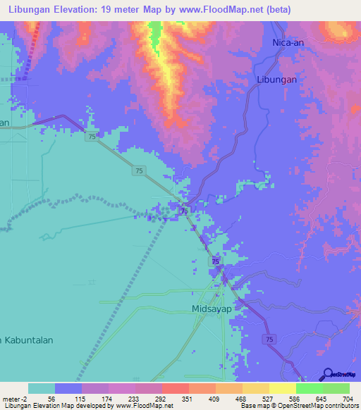 Libungan,Philippines Elevation Map