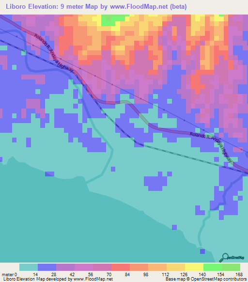 Liboro,Philippines Elevation Map