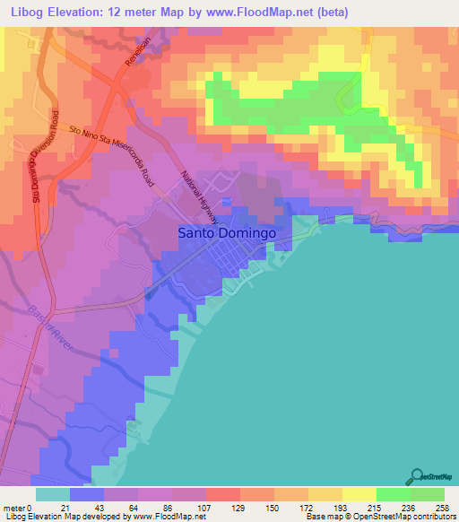 Libog,Philippines Elevation Map