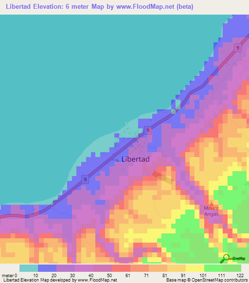 Libertad,Philippines Elevation Map