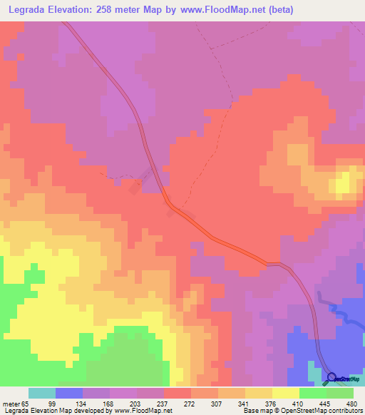 Legrada,Philippines Elevation Map