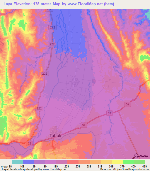 Laya,Philippines Elevation Map