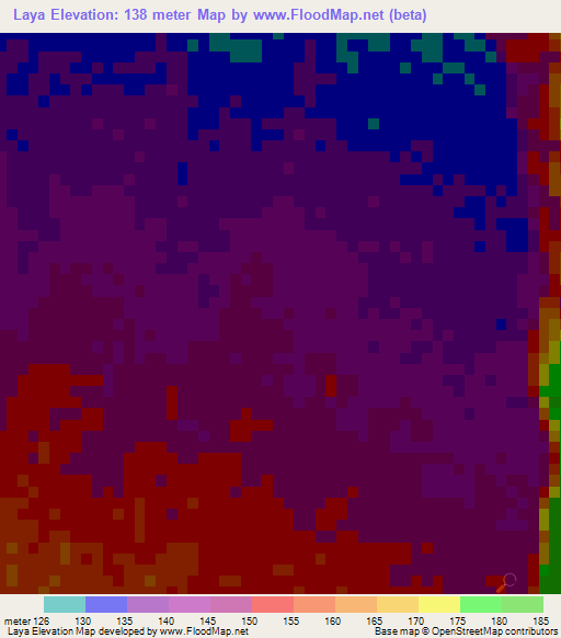 Laya,Philippines Elevation Map