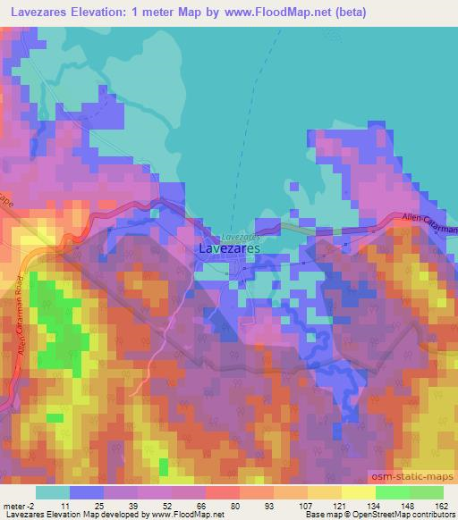 Lavezares,Philippines Elevation Map