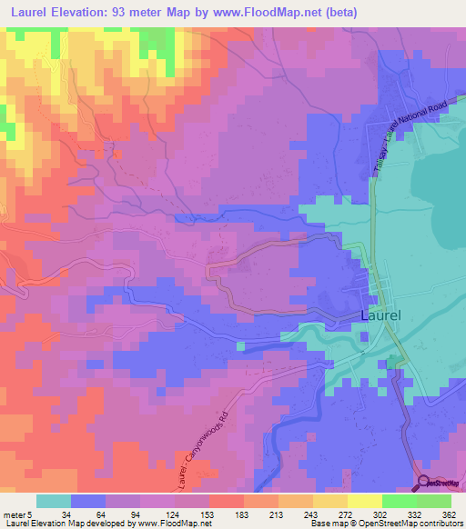 Laurel,Philippines Elevation Map