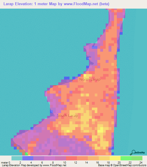 Larap,Philippines Elevation Map