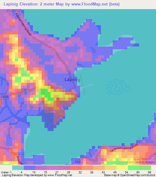 Lapinig,Philippines Elevation Map