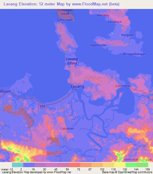 Laoang,Philippines Elevation Map