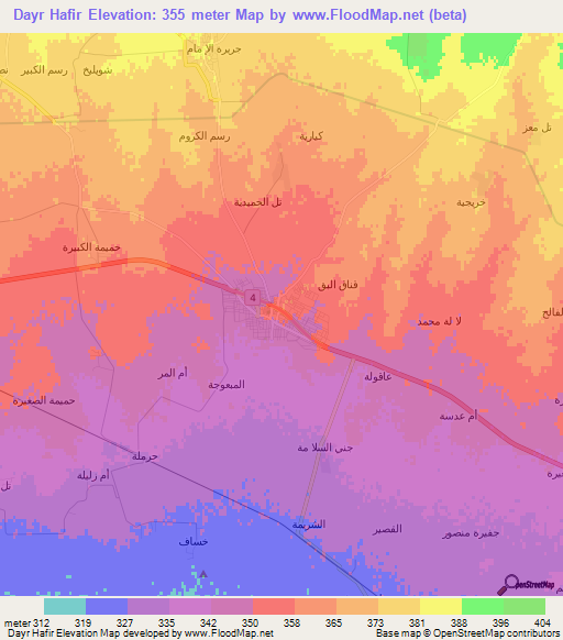 Dayr Hafir,Syria Elevation Map
