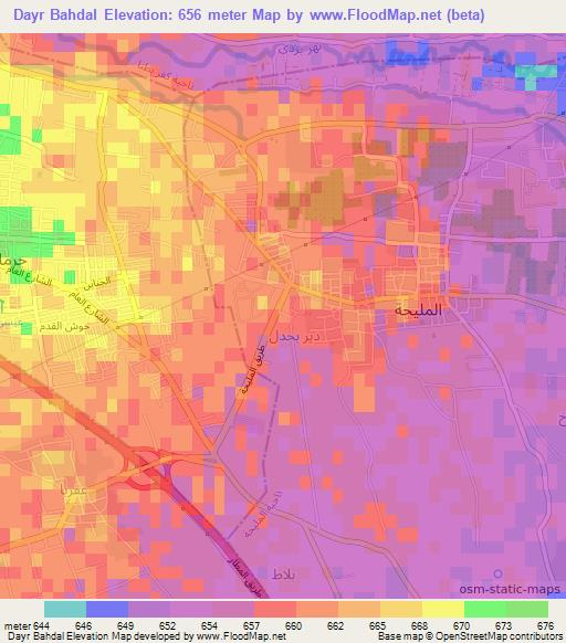 Dayr Bahdal,Syria Elevation Map