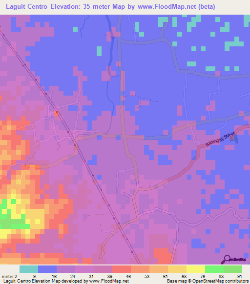 Laguit Centro,Philippines Elevation Map
