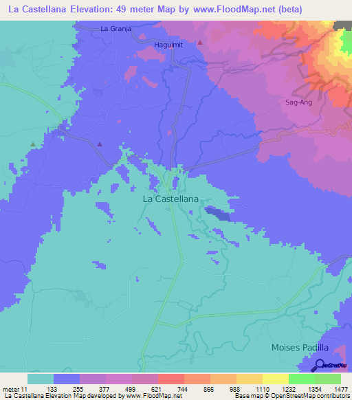 La Castellana,Philippines Elevation Map