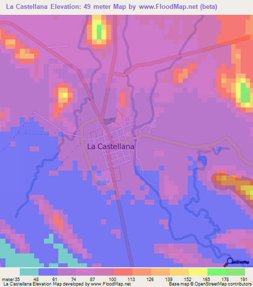 La Castellana,Philippines Elevation Map