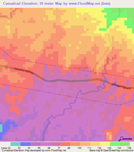 Cumadcad,Philippines Elevation Map