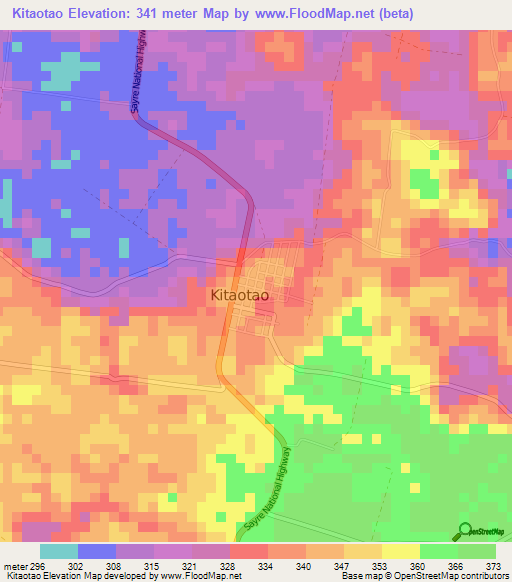 Kitaotao,Philippines Elevation Map