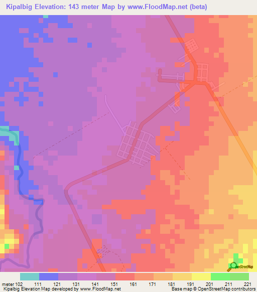 Kipalbig,Philippines Elevation Map