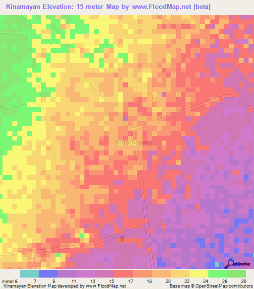 Kinamayan,Philippines Elevation Map
