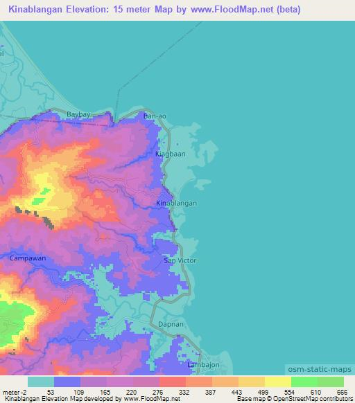 Kinablangan,Philippines Elevation Map