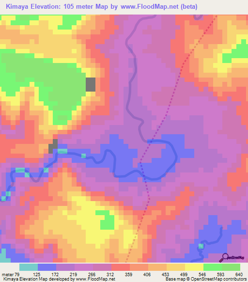 Kimaya,Philippines Elevation Map
