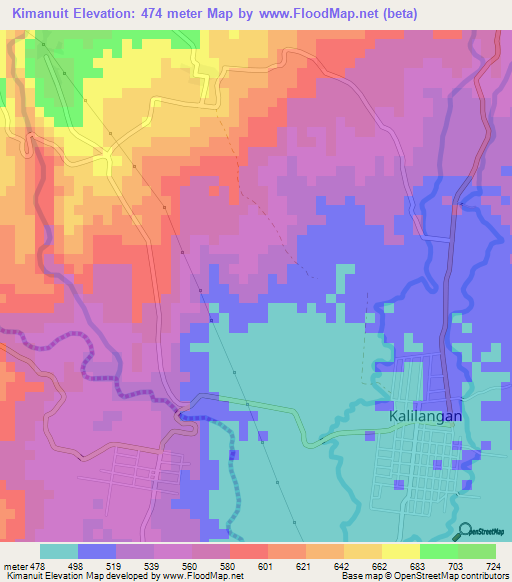 Kimanuit,Philippines Elevation Map