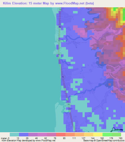 Kilim,Philippines Elevation Map
