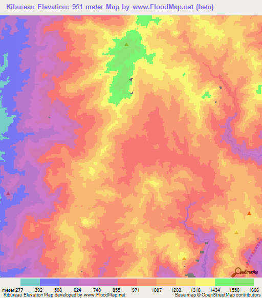 Kibureau,Philippines Elevation Map