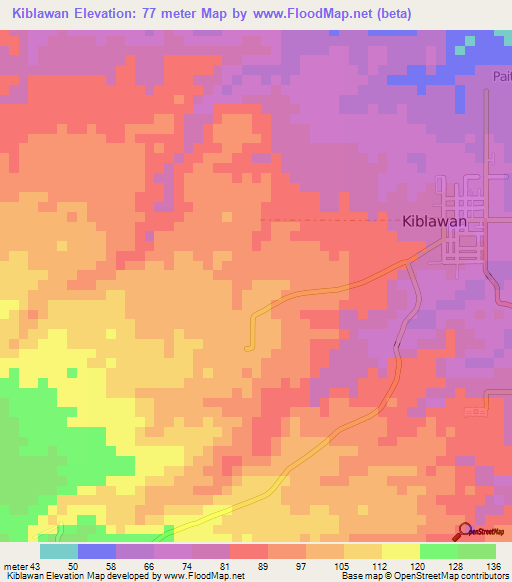 Kiblawan,Philippines Elevation Map